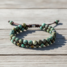Natural African Turquoise Beaded Bracelet Healing Women Men Bracelet Handmade