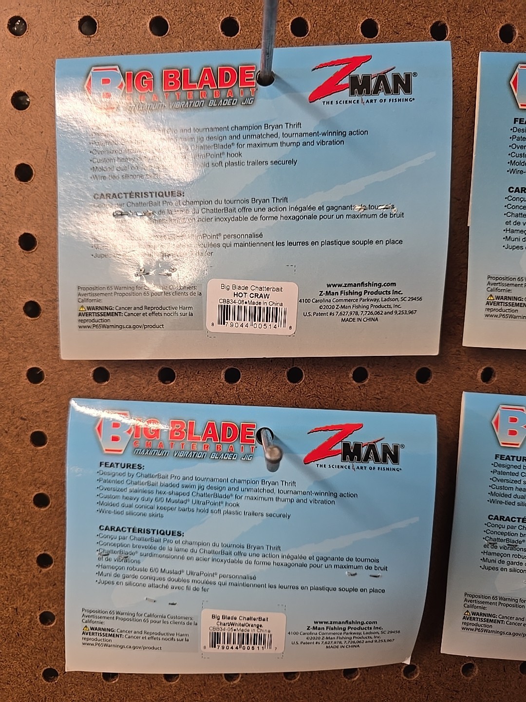 Big Blade Chatterbait Lot Of 4, 3/4 Ounce 2 Hot Craw & 2 Crah/White/Orange - Image 5