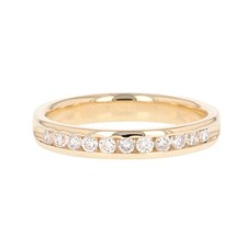 .22ctw Round Cut Diamond Channel-Set Wedding Band Ring 14k Yellow Gold Size 6