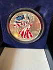 1999 AMERICAN EAGLE .999 Silver Dollar WALKING LIBERTY Painted With Certificates