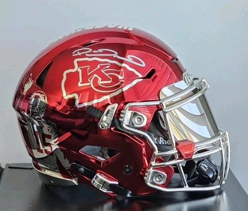 Patrick Mahomes Signed Chiefs Kingdom Red Chrome SpeedFlex Helmet Witnessed BAS