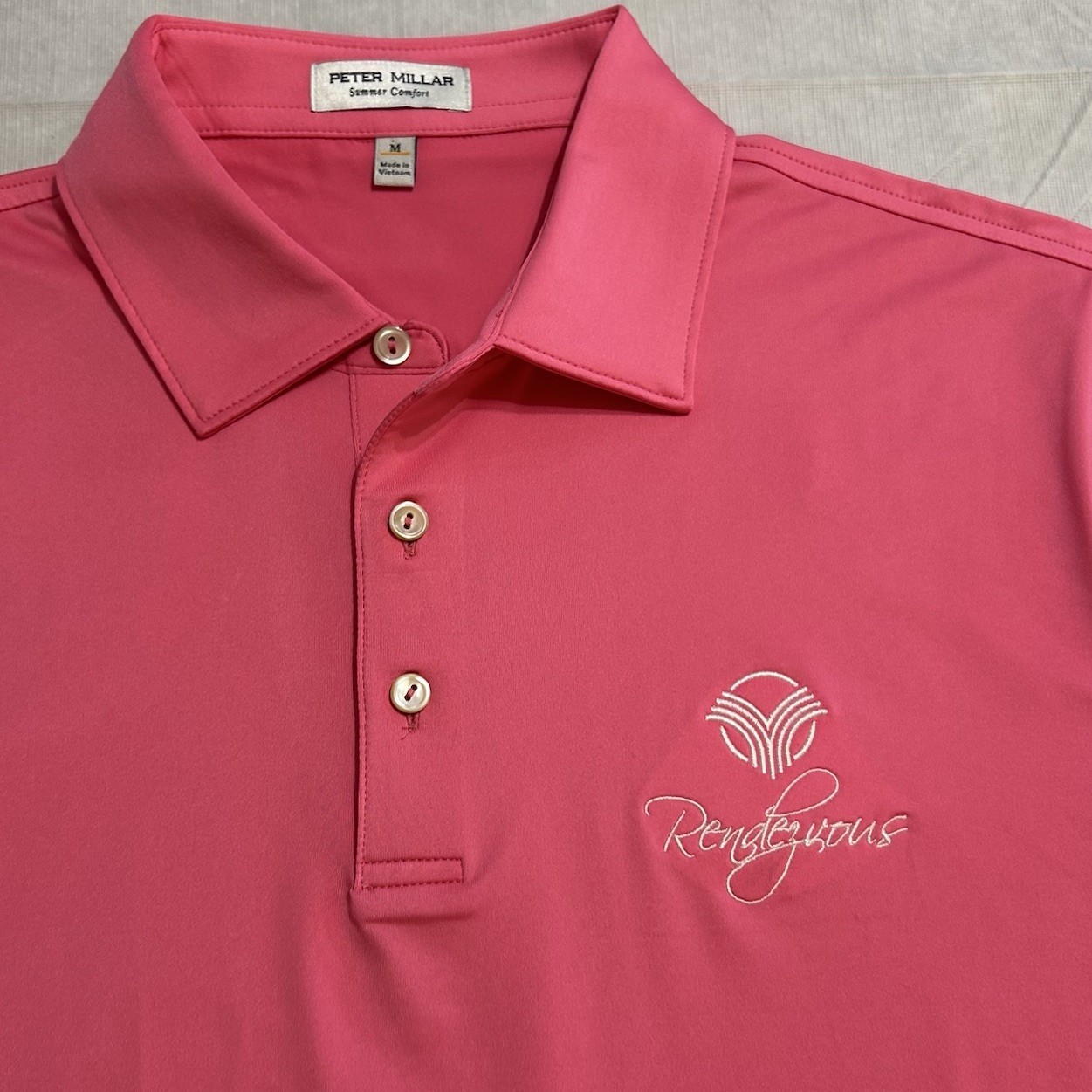 Peter Millar Summer Comfort Shirt Mens M Pink Polo The VINTAGE CLUB Rendezvous