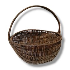 - Cesta vimini 45x40 cm circa manico unico vintage casa arredo rustico campagna