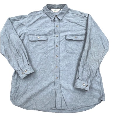 Vintage RedHead Shirt Men XL Gray Button Up Chamois Cloth Thick Heavy Camp Y2K