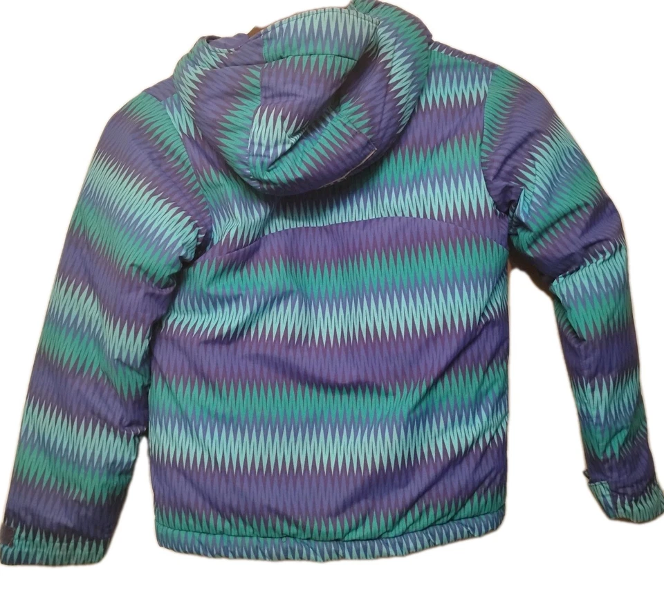 Columbia Girls Jacket Size 6 6X Hooded Puffer Purple Teal Winter Coat - Image 2 of 4