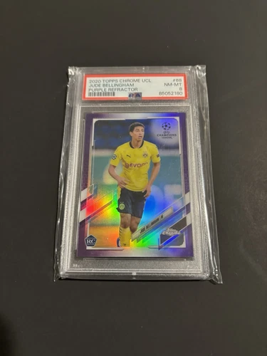 Jude Bellingham 2020 Topps Chrome UCL RC Purple Refractor #68 /250 PSA 8 