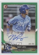 2018 Bowman Prospect Auto Green 89/99 Nicholas Lopez Nicky Lopez #PA-NL Auto 2x4