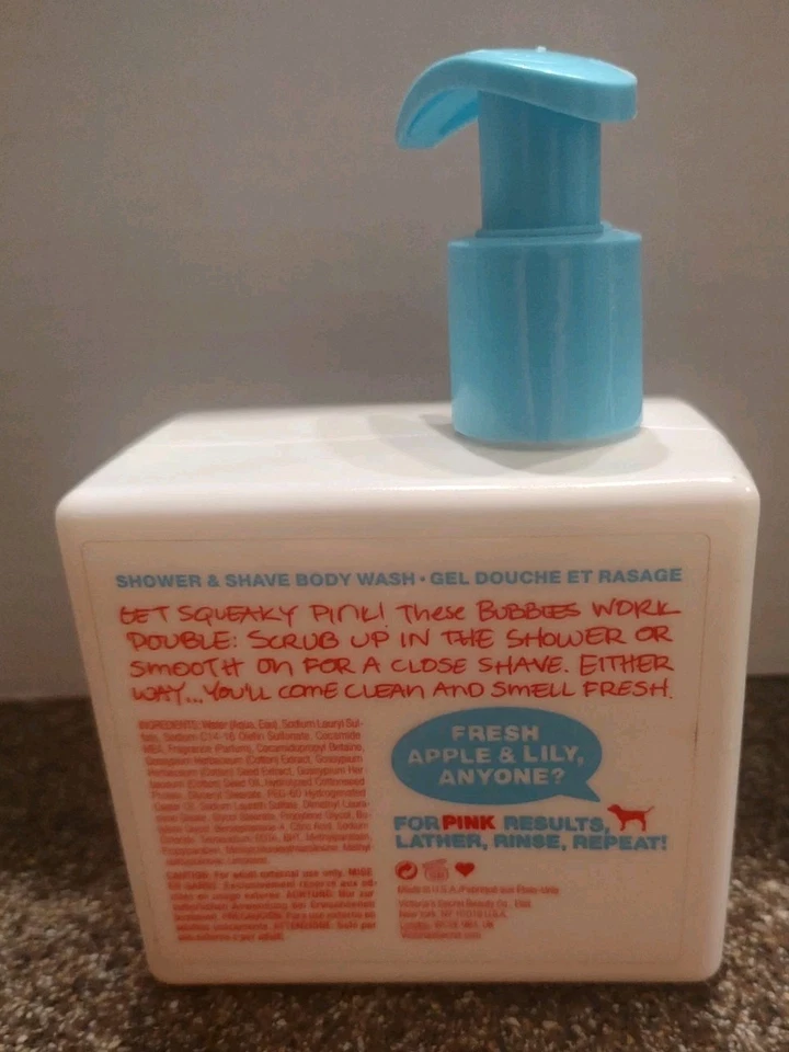 NEW VICTORIA'S SECRET SQUEAKY PINK FRESH & CLEAN SHAVE BODY WASH 16.9 FL OZ RARE - Image 2 of 2