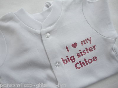 i love my big sister baby sleepsuit