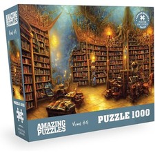 1000 Piece Jigsaw Puzzle for Kids and Adults Mystical Library with Poster