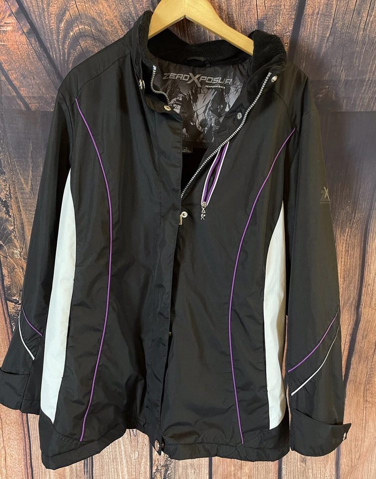 CHAQUETA DE ESQUÍ NEGRA INVIERNO REPELENTE AL AGUA ZEROXPOSUR - ABRIGO CON CAPUCHA TALLA 1X Foto 4 de 4