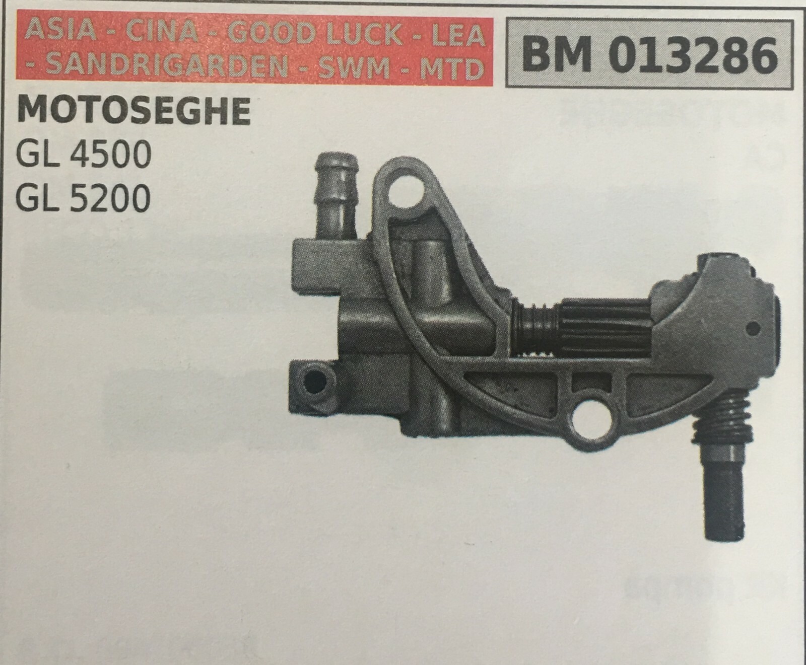 Pompa Olio Motosega 45-52cc Brumar BM013286 Sandrigarden Good Luck