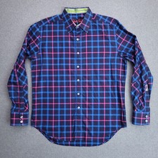 Robert Graham X Button Up Shirt Mens Large Flip Cuff Long Sleeve