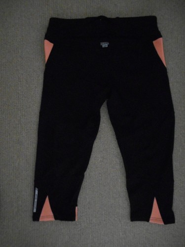 Active Wear Yoga Gym Fitness Sport Running 3/4 Pants Tights Black Womens S & M - Picture 2 of 8