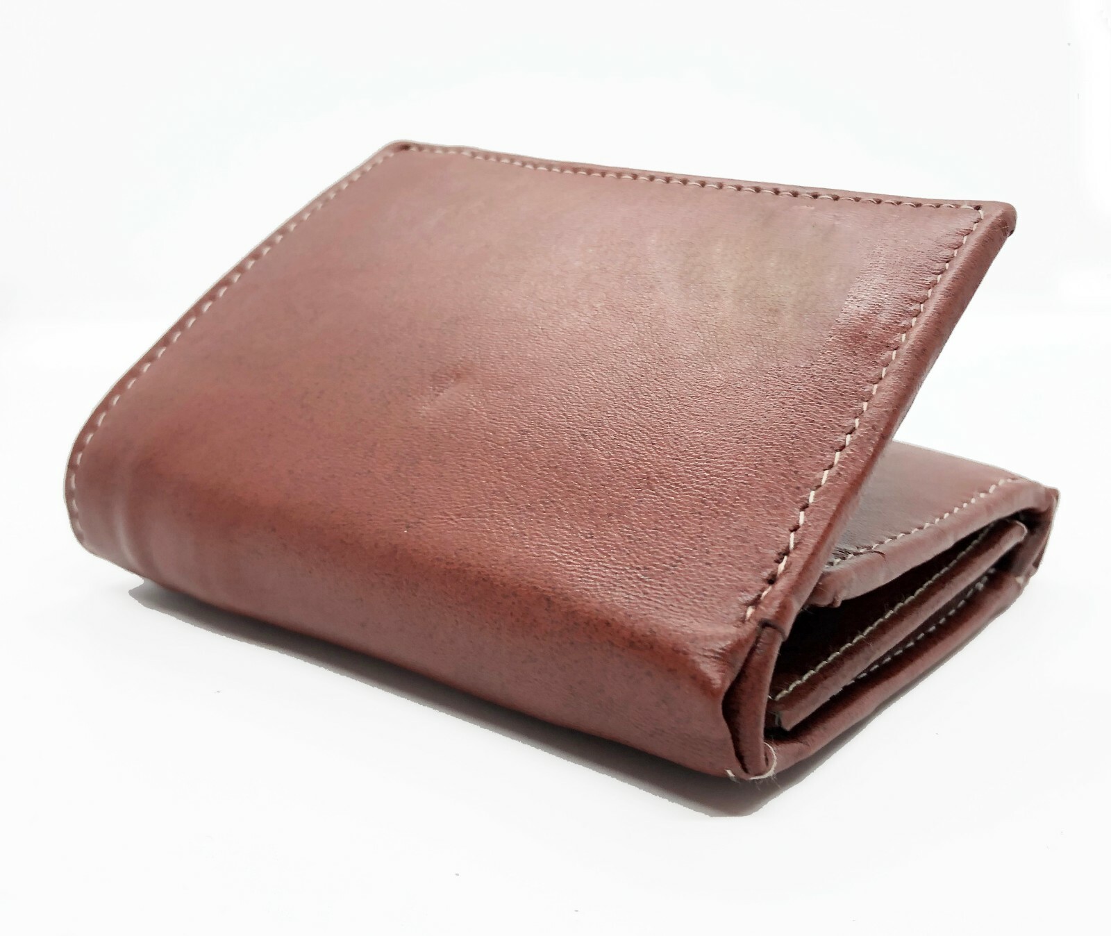 RFID Blocking Cowhide Leather Mens Trifold Wallet – Handcrafted Premium