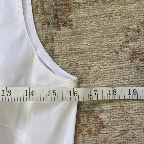 Camisa LAFAYETTE 148 NY para mujer con botones sin mangas de algodón elástico blanca talla 2 - Imagen 5 de 8
