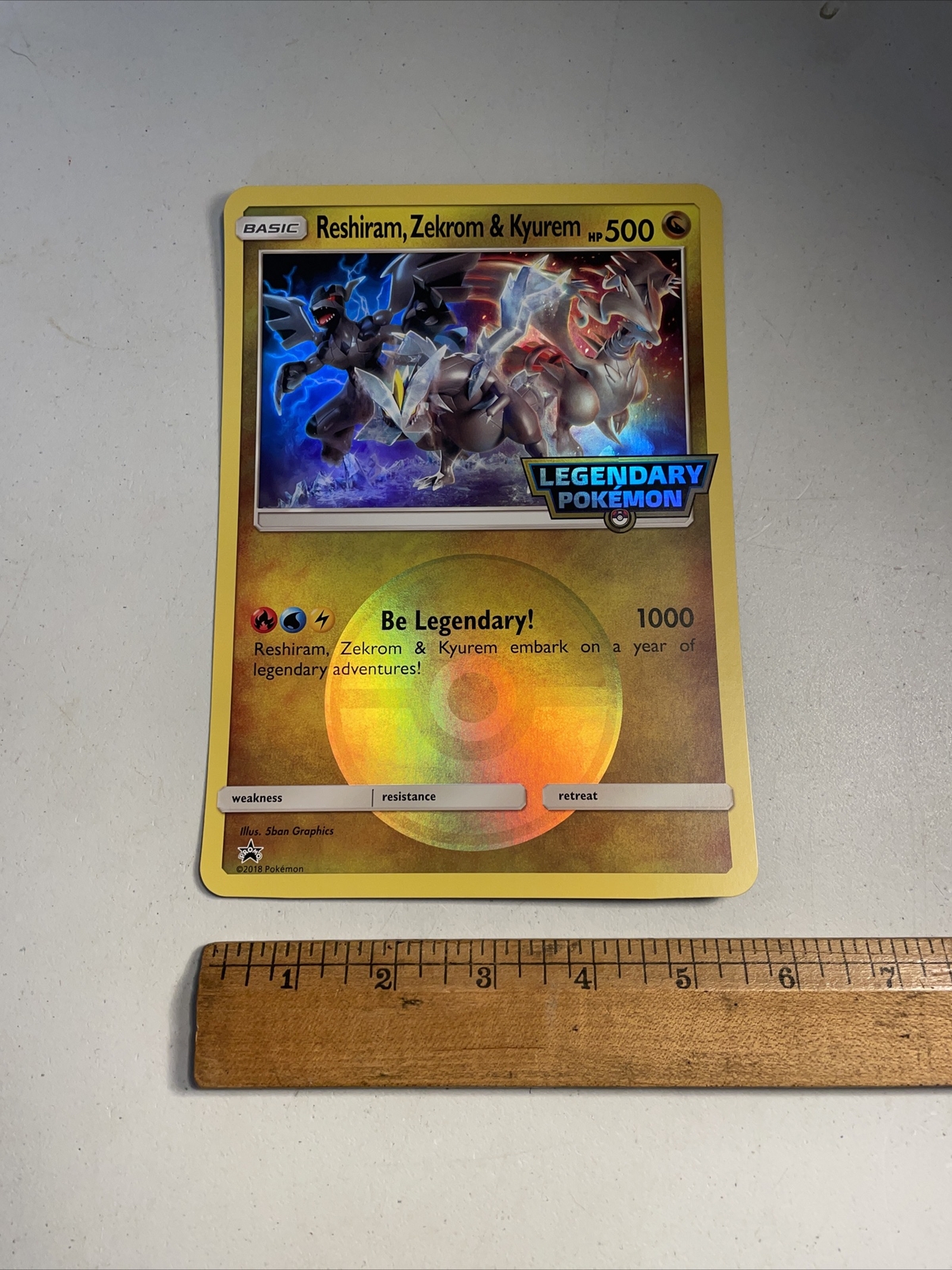 JUMBO LEGENDARY POKEMON Reshiram Zekrom & Kyurem OVERSIZED Promo Card 2018