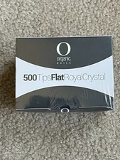 Organic Nails.Nail Tips FLAT ROYAL CRYSTAL. Box w/ 500 Tips. 3658