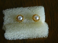 Franklin Mint Princess Diana Vinyl 16 Inch Vinyl Doll Faux Gold Earrings ONLY