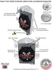 WR Champion 3 Row All Aluminum Radiator W/ 14" Fan for 1934 Chevrolet Master