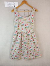 Cath Kidston English Garden Gnome Dress Womens UK 8 S Cotton Rare Pockets