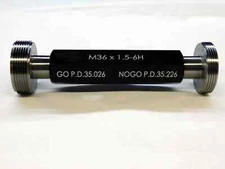 NEW M36 X 1.5 6H METRIC THREAD PLUG GAGE 36.0 GO NO GO P.D.'S = 35.026 & 35.226