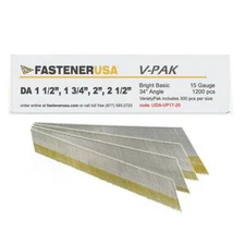 1-1/2" to 2-1/2" DA ANGLE FINISH NAILS 15GA BRITE 1,200ct | UDA-VP17-25