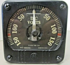 General Electric  8DB13VCR3  Opposing Range Panel Meter D.C VOLTS 0-150 1298853