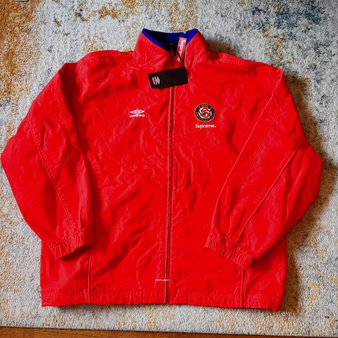 VESTE DE SURVÊTEMENT SUPREME FW23 UMBRO COTON RIPSTOP ROUGE L