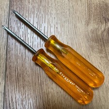 Lot of 2 Crescent Phillips #1 Screwdriver 301 Made in USA Yellow