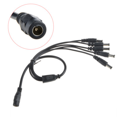 1 to 5 Way Cables Splitter Adapter for Guitar Effect Power Cord Cable Black