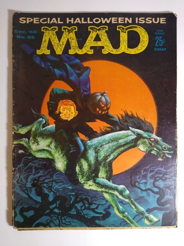 MAD Magazine Halloween Issue Headless Horseman Dec 1960 No 59 Lassie Parody