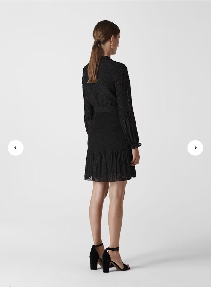 Whistles Black Long Sleeve Dress 8 RRP £149 eBay