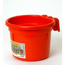 DuraFlex 8 Quart Hook Over Feed Pail Red