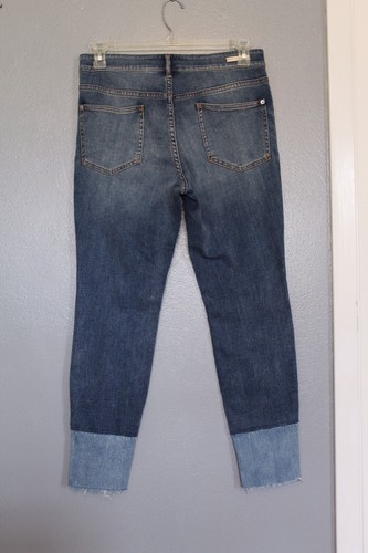 Pilcro and The Letterpress Dual Hem High Rise Skinny Jeans 30 - Picture 3 of 6