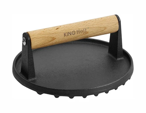 Gusseiserne Burger-Fleischpresse Hamburgerpresse 18 cm KINGHOFF KH-1759