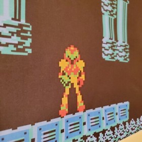 Metroid mousepad +  tapestry Samus Aran banner wall flag retro Nes game room