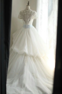 Vintage Wedding Dresses Satin 1950s Lace V Neck with Belt Beaded Bridal  Gowns | eBay
