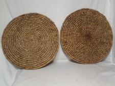 Set of 2 Rattan Woven Placemat, Honey Brown Plate Charger , Country Cottage Boho