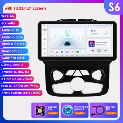 6+64GB Carplay For Dodge Ram 1500 2500 3500 2013-2018 Android13 GPS Stereo Radio