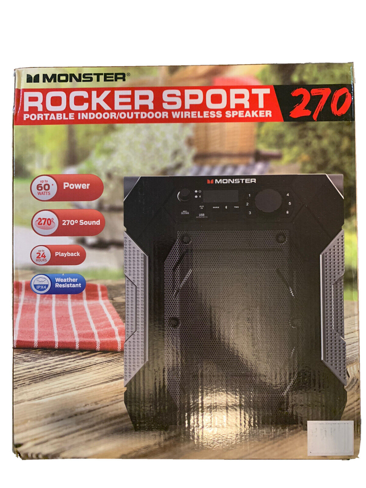 Monster Rocker 270 Sport Portable Indoor/Outdoor Wireless Speaker Black/ Slate eBay