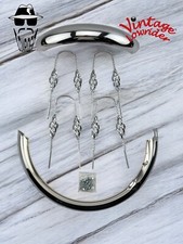 VINTAGE LOWRIDER 16" CLASSIC ADJUSTABLE CHROME FENDERS W/ CAGE TWISTED BRACES.