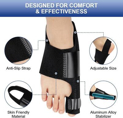 Hallux Valgus Schiene Verstellbar + 2 Zehenspreizer | Korrektur Für Tag & Nacht | Für Damen & Herren