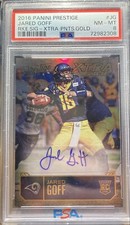 2016 Panini Prestige - RC Sigs Xtra Points Jared Goff Rookie GOLD AUTO /50 PSA 8