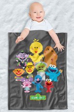 Sesame Street Fleece Baby Blanket, 30"x40", Kawaii Group Style
