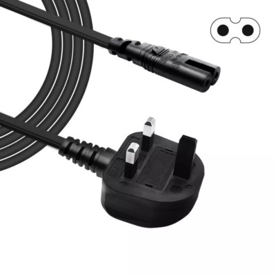 1,75 Meter Figur 8 IEC C7 Stromkabel Stecker UK Netzkabel Playstation Laptop TV