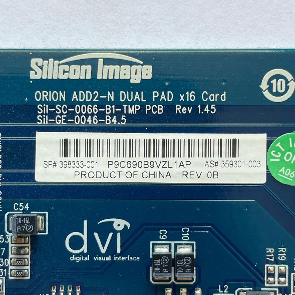 Silicon Image DVI Graphics Add-on Card PCIe x16 Sil1364 ADD2-N HP 398333-001 - Image 2 of 4