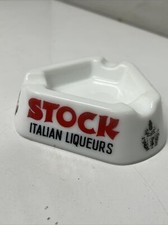 VINTAGE ASHTRAY STOCK ITALIAN LIQUEURS ITALY MILANO CERAMIC BAR MANCAVE PUB GLAS