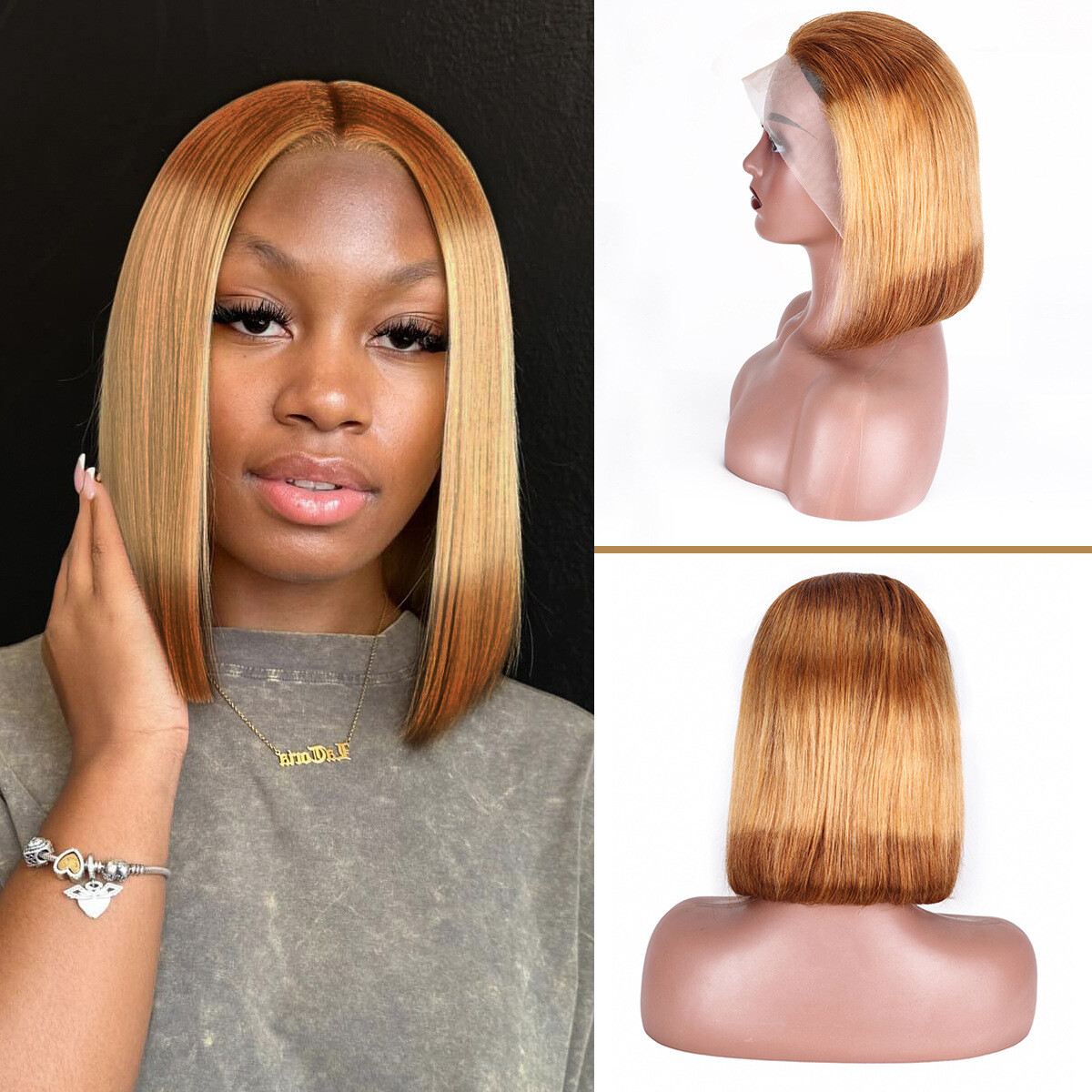 Bob lace wig 10inches Amazon.com : LUVME HAIR Bob Wig 100% Human Hair Wigs  main image 2