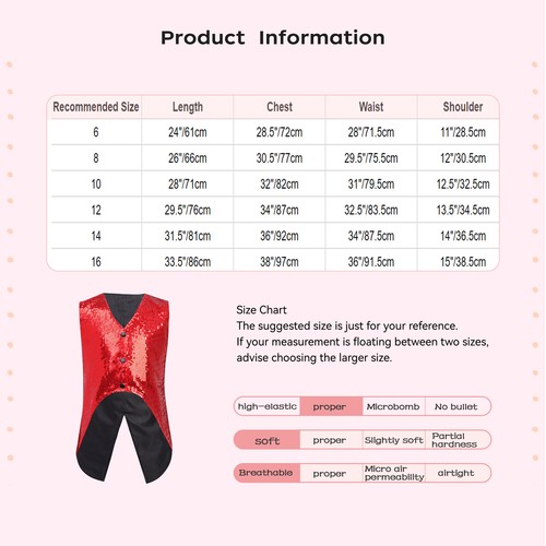 Kids Boys Vest Dance Waistcoat Competition Tailcoat Jazz Blouse Formal Stage - Picture 16 of 53